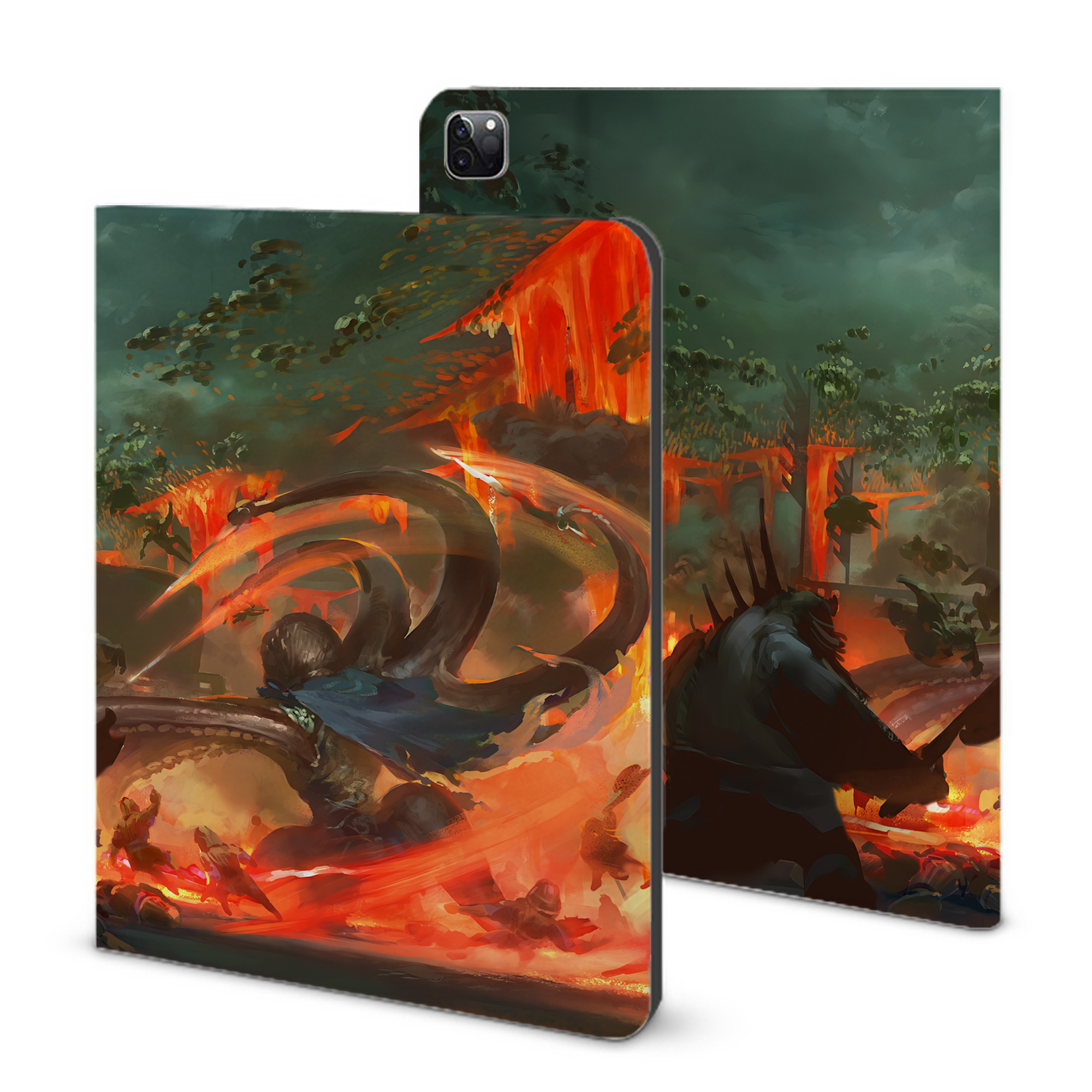 （画像用） Ne Zha 2 ナタ 魔童の大暴れ IPad ケース ブック型 PUレザー TPU 耐衝撃 軽量 薄型 ペン収納なし 全面保護 IPad 各モデル対応